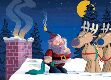 Santa Claus and reindeers