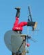 Santa Claus stuck in chimney
