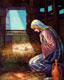 Jesus born in a manger to Virgin Mary